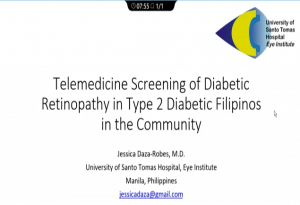 Jessica Daza-Robes - Telemedicine Screening of the Prevalence of DR among Type 2 Diabetic Filipinos in the Community